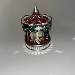 Vintage NOMA 1991 Carousel Christmas Tree Holiday Ornament Mirror Reflective